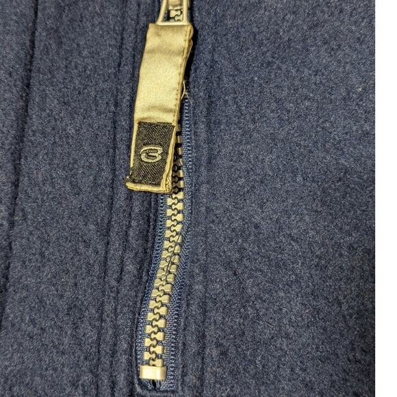 Vintage Bugle Boy Snap Button Down Fleece Jacket Navy Blue Shacket Windbreaker - Picture 4 of 5